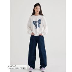 MINIROI 인디고 데님 롱 팬츠 청바지 키즈 소녀 걸스 캐주얼 올 시즌 귀여운 한국 어린이 옷 120cm 130cm 140cm 150cm