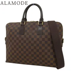 LOUIS VUITTON(ルイ・ヴィトン) ダミエ・エベヌ ポルトドキュマン・ジュール ビジネスバッグ/ブリーフケース ハンドバッグ 2WAY ショルダー ダミエキャンバス ブラウン茶 N42242 メンズ 40802184629【中古】【アラモード】