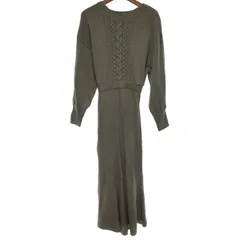 【中古】　AZUL BY MOUSSY　ニットワンピース　長袖　ロング丈　ケーブル編み　無地　古着　/2409