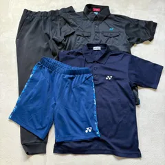 【まとめ売り4点セット】【メンズMサイズ】YONEX ヨネックス 半袖 ポロシャツ ジャージ ハーフパンツ ロゴ ライン テニス バドミントン スポーツウェア