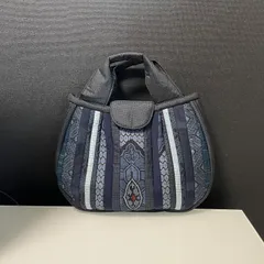 ハンドメイド　着物リメイク　パッチワークトートバッグ　19 大島紬