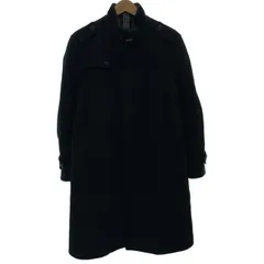 【中古】　BURBERRY BLACK LABEL　ステンカラーコート　ロングコート　ロング丈　ハイネック　フルボタン　エポーレット　サイドポケット　古着　　/1156