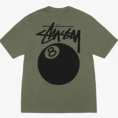 STUSSY 8 Ball Pigment Dyed T-Shirt Olive