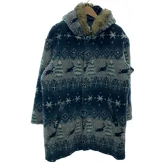 【中古】　L.L.Bean　ボアジャケット　フルボタン　襟付き　総柄　USA製　アウトドア　古着　/1152