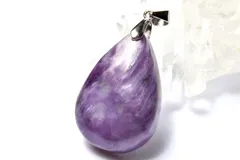 【１点物】シルキーな輝き チャロアイト　30x20mm　ペンダントトップ パワーストーン 天然石 _PD1373