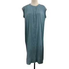 フリークスストア FREAKS STORE ワンピース Iライン ロング インナー付き 楊柳 無地 ノースリーブ F 水色 緑 ライトブルー グリーン