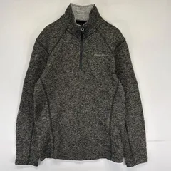 古着 エディー・バウアー Eddie Bauer フリース ニット ハーフジップ プルオーバー ラグラン トレーナー 薄手 S  グレー系 メンズ