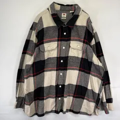 古着 リーバイス Levi's 長袖シャツ 胸ポケット ネルシャツ 大きいサイズ 2XL  グレー系 チェック メンズ