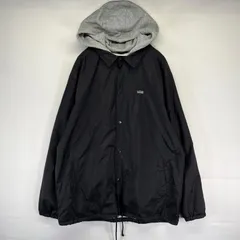 古着 バンズ VANS ジャケット フーディ スナップボタン ストリート ワンポイント刺繍ロゴ 2XL  ブラック系 メンズのサムネイル
