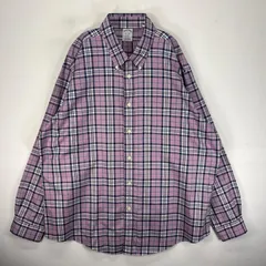古着 ブルックスブラザーズ Brooks Brothers 長袖シャツ 1818 BD 胸ポケ 2XL  パープル系 チェック メンズ