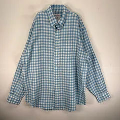 古着 ブルックスブラザーズ Brooks Brothers 長袖シャツ リネン 胸ポケ 1818 L  水色系 チェック メンズのサムネイル