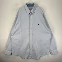 古着 ブルックスブラザーズ Brooks Brothers 長袖シャツ 346 BD ワンポ ロゴ刺繍 L  ブルー系 ストライプ メンズ