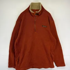 古着 ティンバーランド Timberland フリース ジャケット ハーフジップ プルオーバー ワンポイントロゴ XL  オレンジ系 メンズ