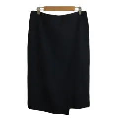 セオリーリュクス theory luxe スカート タイト 膝丈 ラップ風 無地 040 紺 ネイビー