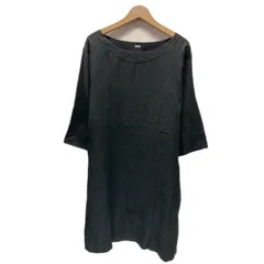 【中古】　MARGARET HOWELL　ワンピース　七分袖　ミモレ丈　オーバーネック　無地　サイドポケット　日本製　古着　/2408