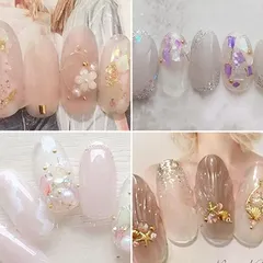 COLORBIRD ネイルシール 春夏A 貼るだけマニキュア 可愛い 花 透け感 箔 パール パーツ CCL385 CCL386 CCL387 CCL388 (CCL385 CCL386 CCL387 CCL388)