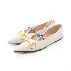 グッチ GUCCI ホースビット ポインテッドトゥ 621161 レザー シューズ レディース Used B