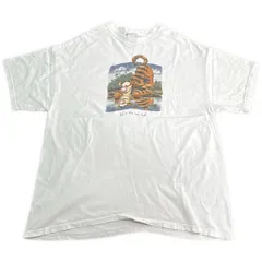 00年代 USA製 Disney ディズニー くまのプーさん ティガー 半袖Ｔシャツ ホワイト(メンズ XL)中古 古着 X9125