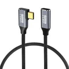 Size:0.5m USB Type C 延長ケーブル L字型 0.5m【 YITONGXXSUN 】USB-C 延長 USB 3.1 Gen2(10Gbps) 高速データ転送 5A急速充電 タイプC 延長コード usb-c 変換 マートフォン・タブレット・パ
