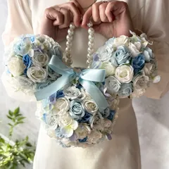 バックブーケ☆ホワイト×ブルー