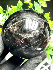 113mm AAA級魔除け天然モリオン黒水晶丸玉b91C1/145C17D - メルカリ