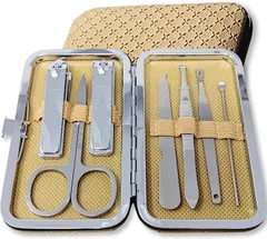 COLORBIRD ネイルケアセット 爪切り 爪やすり 甘皮処理 眉毛 ハサミ 毛抜き 耳かき ラグジュアリー (7シャンパン)