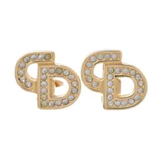 Christian Dior ラインストーン CDモチーフ イヤリング