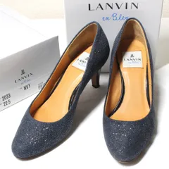 H37 LANVIN en Bleu ランバンオンブルー レディース パンプス 22.5cm ネイビー グリッター ラメ ツイード 日本製 美品 送料無料のサムネイル