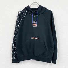 NIKE　ナイキ　JUST DO IT　スウェットパーカー/フーディー　ラグランスリーブ　スウッシュ　黒　ブラック　Lサイズ　古着