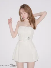 アイボリー GL4356【ROBE de FLEURS Glossy/ローブドフルール グロッシー】スパンコール/ ベア/ セット/ ミニ/ キャバドレス/ ANDYGLAMOROUS アンディグラマラス/ brille/ブリエ エンジェルアールAngelR