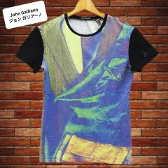 John Galliano ジョン ガリアーノ  Tシャツ 半袖 ブラック メンズ サイズ XS M003-08-0415②のサムネイル