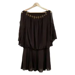 GRACE CONTINENTAL(グレースコンチネンタル) ワンピース サイズ36 S レディース - ダークブラウン 半袖/ひざ丈/ビーズ/ビジュー