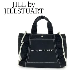 JILL by JILL STUART ジルバイジルスチュアート フリルトートバッグ 小 ブラック ショルダー キャンバス ロゴ 刺繍 美品 完売品 人気 ミニバッグ 手提げ フリル トート 黒 通勤 通学 お出かけ