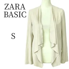 ザラベーシック ZARA BASIC フェイクスエード カーディガン 羽織り エコスエード ドレープ ベージュ Sサイズ ストレッチ 春物 秋物 レディースのサムネイル