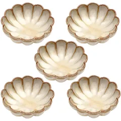 美濃焼  御本手 菊型 三つ足 小鉢 ボウル 皿 直径約11cm 食器セット 5個組 日本製 532-0036s