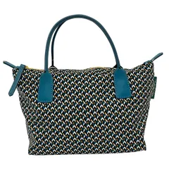 ROBERTA PIERI(ロベルタピエリ) ハンドバッグ - ブルーグリーン×黒×マルチ レザー