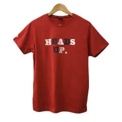 アンブロ UMBRO Tシャツ カットソー プルオーバー クルーネック プリント ロゴ 刺繍 半袖 L 赤 白 レッド ホワイト