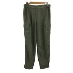 プラステ PLST パンツ カーゴ テーパード ロング ウエストゴム 無地 L 緑 グリーン