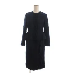 セルフォード CELFORD セットアップ セレモニー ツイードジャケット ノースリーブワンピース ロング 紺 ネイビー 36