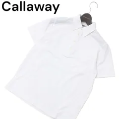 Callaway キャロウェイ ゴルフ 春夏 ロゴ刺繍★ 半袖 ボタンダウン ポロシャツ Sz.S メンズ 白 日本製