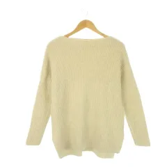 23区 オンワード樫山 ニット セーター ウール 44 ライトベージュ 長袖 ボートネック リブ編み /CK10 ■ECB003