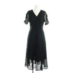 グレイル GRL ワンピース M 黒 ブラック レース Vネック 半袖 /AP ■ECB003