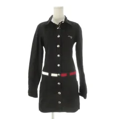 トミーガール tommy girl シャツワンピース S 黒 ブラック 長袖 シャツカラー 配色デザイン /CK41 ■ECD003