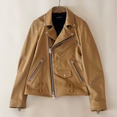 【美品】ジャックローズ　ダブルライダースジャケット　羊革　アイボリー　5　大きい 美品】ジャックローズ ダブルライダースジャケット 羊革 アイボリー 5