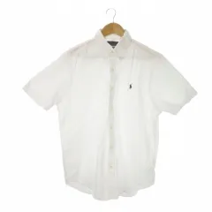ポロ ラルフローレン POLO RALPH LAUREN RL UNTUCKED FIT シャツ L 白 ホワイト 半袖 ボタンダウンカラー ロゴ刺繍 /CK13 ■ECD003