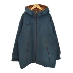 コロンビア Columbia ジップアップジャケット フード ロゴパッチ 無地 ミドル丈 ドローコード 緑 グリーン ■ECE003