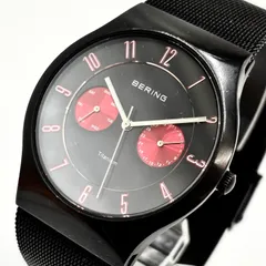 【稼動/美品】BERING ベーリング ブラック文字盤 クォーツ メッシュバンド メンズのサムネイル