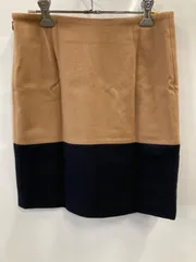 ピ775⚫︎Spick and Span Noble スピックアンドスパンノーブル⚫︎ひざ丈スカート⚫︎タイト⚫︎バイカラー⚫︎ウール混⚫︎レディース⚫︎size36⚫︎ベージュ×ネイビー⚫︎日本製