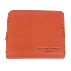 KATHARINE HAMNETT キャサリンハムネット 二つ折り財布  ラウンドジップ/ロゴ/レザー    オレンジ レディース / 240001199722のサムネイル