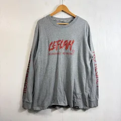 LEFLAH レフラー ロンT 長袖 カットソー フロント 袖 プリント ROUNDABOUT NO REGRET コットン グレー XXL 大きいサイズ D322のサムネイル